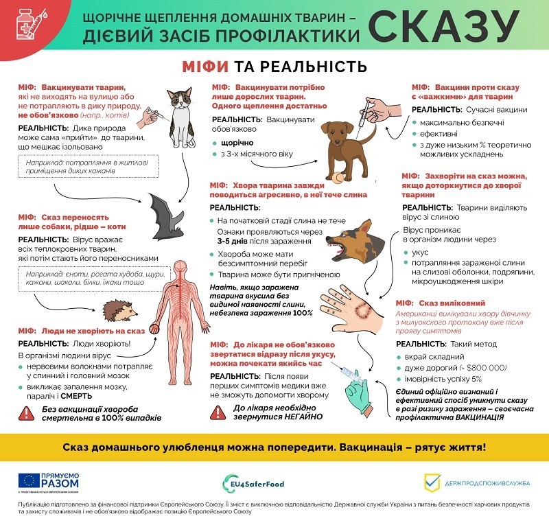 Щорічне щеплення домашніх тварин - дієвий засіб профілактики сказу